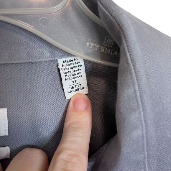 Calvin Klein Men’s Gray Slim Fit Stretch Button Down Dress Shirt size XL. - Picture 3 of 5